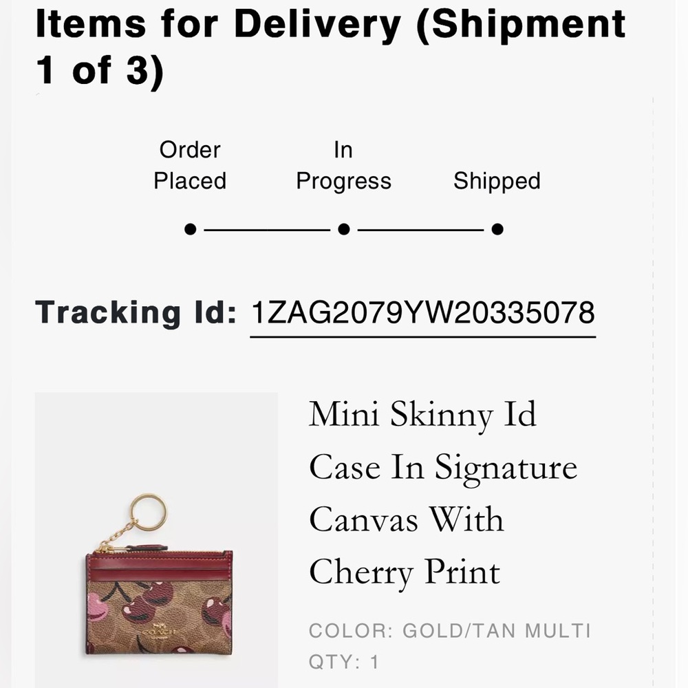 NWT COACH Mini Skinny Id Case Card Wallet & Key Chain w/Pink Cherry Print AUTHTC - Picture 8 of 8